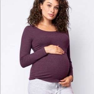 Seraphine Mulberry Long Sleeve Nursing Top